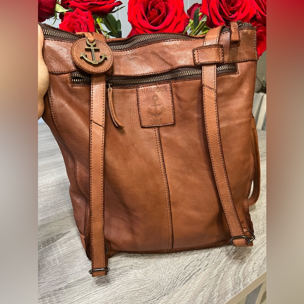 Harbour 2nd Vintage Leather Convertible Tote Backpack